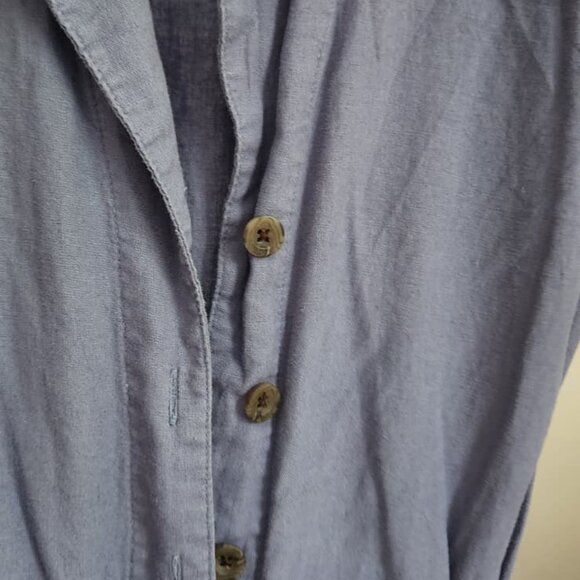 Onia Chambray Romper S/P Blue Button Front Smocked Waist Resort - Picture 5 of 8